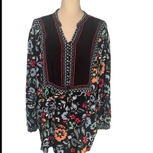 plus size women’s 1x black floral blouse by women within shirt top cottage core